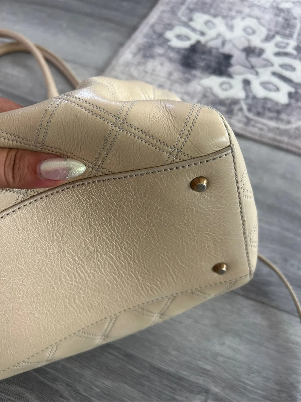 NWOT MARC JACOBS LARGE BUDDY PELLE BEIGE LEATHER VINTAGE EFFECT BAG WOMAN